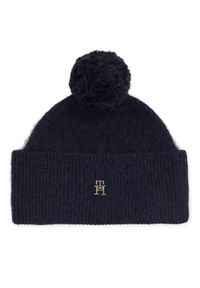 TOMMY HILFIGER - Tommy Hilfiger Czapka Th Evening Pompom Beanie AW0AW15390 Granatowy. Kolor: niebieski. Materiał: syntetyk #1