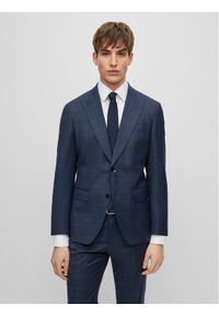 BOSS - Boss Garnitur 50497205 Granatowy Slim Fit. Kolor: niebieski. Materiał: wełna