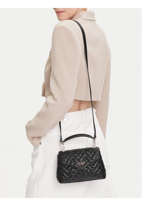 Guess Torebka Melisandra Mini HWQG96 53780 Czarny. Kolor: czarny. Materiał: skórzane