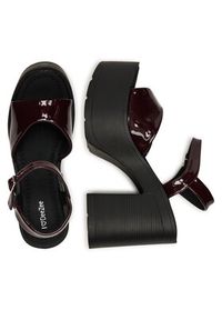 DeeZee Sandały ZB8358-1 Bordowy. Kolor: czerwony. Materiał: skóra #5