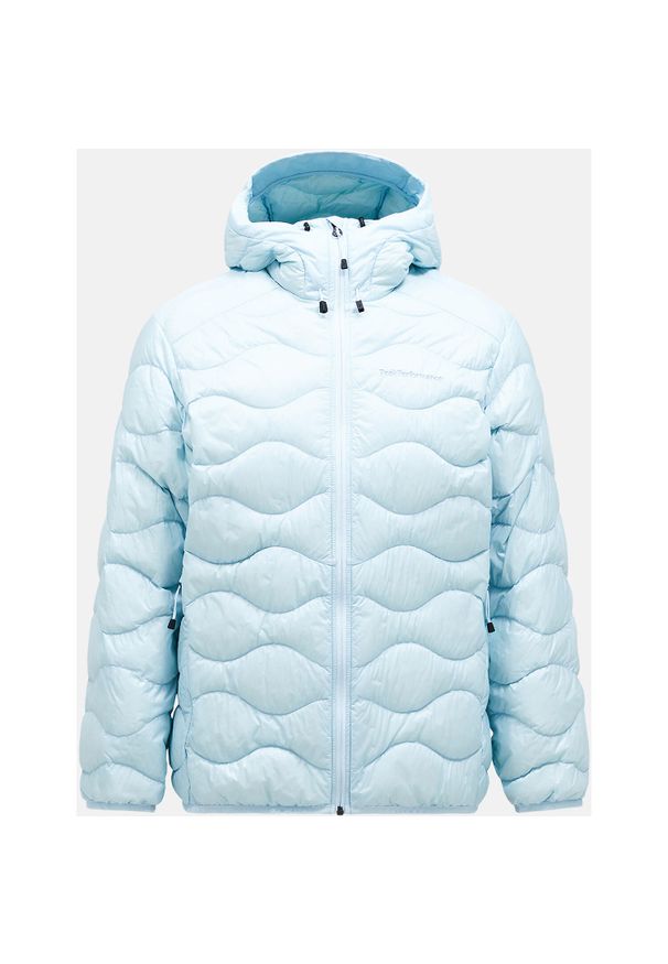 Kurtka Peak Performance puchowa męska Helium Down Hood Jacket niebieska - L. Kolor: wielokolorowy. Materiał: puch