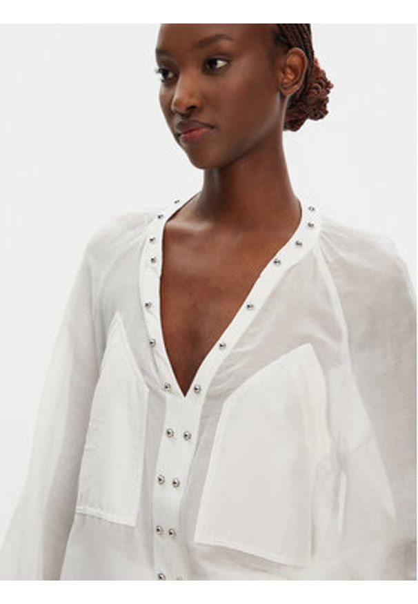 Pinko - PINKO Bluzka Darren 105281 A2M7 Biały Regular Fit. Kolor: biały. Materiał: bawełna