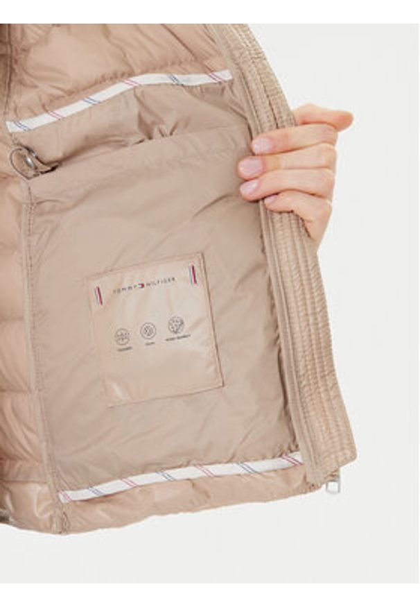 TOMMY HILFIGER - Tommy Hilfiger Kurtka puchowa WW0WW46788 Beżowy Regular Fit. Kolor: beżowy. Materiał: syntetyk