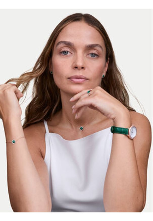 Daniel Wellington Zegarek Crystalline Bezel 32 DW00100826 Różowe złoto. Kolor: różowy, złoty, wielokolorowy. Materiał: skóra