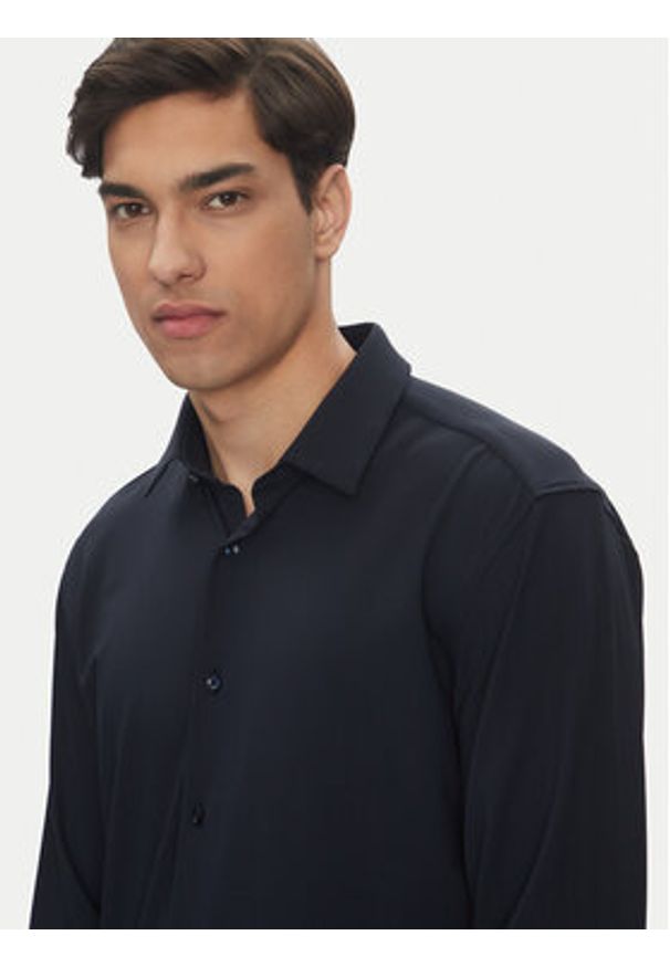 BOSS Koszula P-Hank 50539398 Granatowy Slim Fit. Kolor: niebieski. Materiał: syntetyk