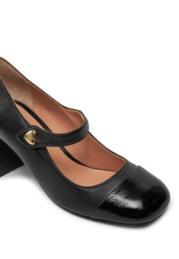 Love Moschino - LOVE MOSCHINO Czółenka JA10547G0LIE300A Czarny. Kolor: czarny. Materiał: skóra