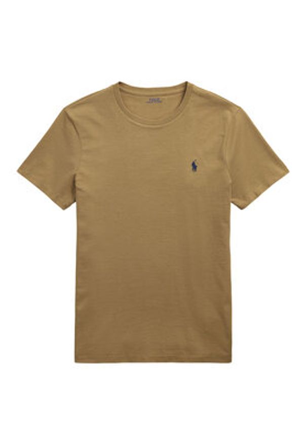 Polo Ralph Lauren T-Shirt 710671438429 Beżowy Custom Slim Fit. Typ kołnierza: polo. Kolor: beżowy. Materiał: bawełna