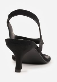 Renee - Czarne Sandały VICES Japonki na Obcasie Kaczuszka Nesadella. Kolor: czarny. Obcas: na obcasie. Styl: wakacyjny. Wysokość obcasa: średni #6
