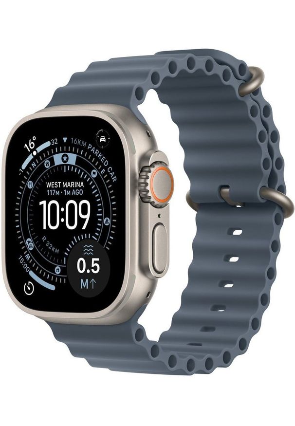 APPLE - Smartwatch Apple Watch Ultra 3 GPS + Cellular 49mm Natural Titanium / Ocean Band Niebieski (MEWH4ET/A). Rodzaj zegarka: smartwatch. Kolor: niebieski