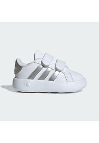 Adidas - Buty Grand Court 2.0 Kids. Kolor: biały, wielokolorowy, szary. Materiał: materiał