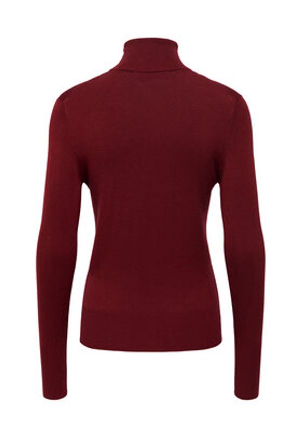 only - ONLY Golf Venice 15183772 Bordowy Regular Fit. Typ kołnierza: golf. Kolor: czerwony. Materiał: wiskoza