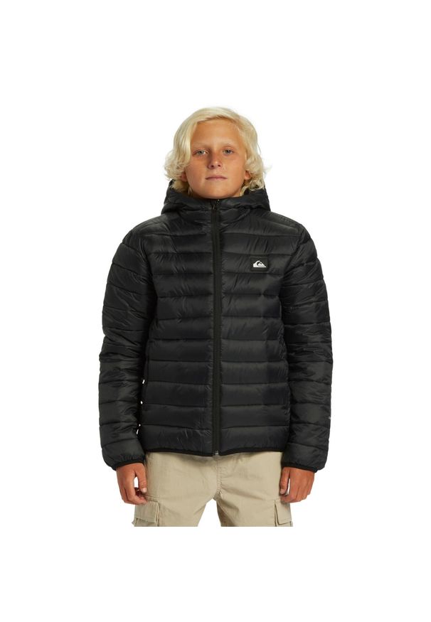 Quiksilver - Kurtka ocieplająca dla Chłopcy SCALY Czarny. Okazja: na co dzień. Kolor: brązowy, zielony, wielokolorowy. Materiał: nylon, materiał. Styl: młodzieżowy, casual