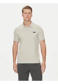 Calvin Klein Polo K10K111196 Szary Slim Fit. Typ kołnierza: polo. Kolor: szary. Materiał: bawełna