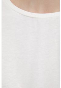 Sisley t-shirt damski kolor beżowy. Okazja: na co dzień. Kolor: beżowy. Materiał: dzianina. Długość: długie. Styl: casual #4