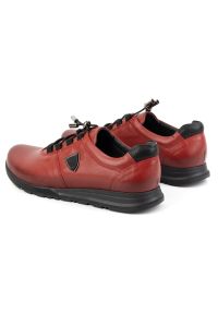 Kampol - Buty męskie skórzane KAMPOL 25/39 czerwone. Okazja: na co dzień. Kolor: czerwony. Materiał: skóra #4