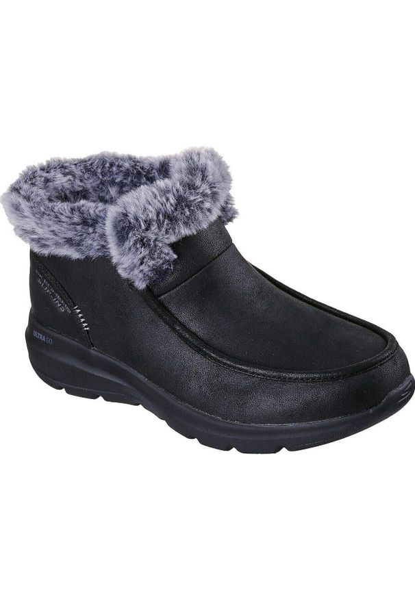 skechers - Buty damskie Skechers Glacial Ultra Cozy Getaway. Kolor: czarny. Materiał: skóra ekologiczna, materiał. Sport: fitness