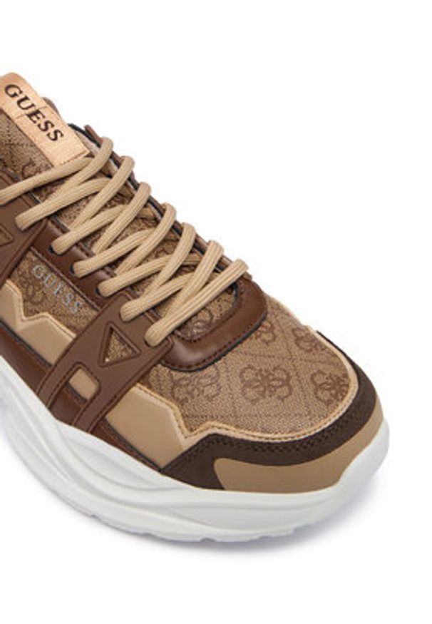 Guess Sneakersy FMPBEU FAL12 Brązowy. Kolor: brązowy. Materiał: skóra