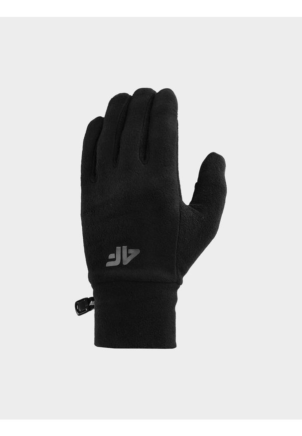 4f - Rękawiczki polarowe Touch Screen dziecięce. Kolor: czarny. Materiał: polar. Styl: casual
