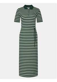 TOMMY HILFIGER - Tommy Hilfiger Sukienka codzienna Reg Breton Midi Polo Dress Ss WW0WW42030 Zielony Regular Fit. Okazja: na co dzień. Typ kołnierza: polo. Kolor: zielony. Materiał: bawełna. Typ sukienki: proste. Styl: casual. Długość: midi