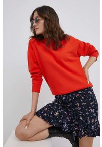 Levi's® - Levi's Bluza bawełniana damska kolor czerwony gładka. Okazja: na spotkanie biznesowe. Kolor: czerwony. Materiał: bawełna. Wzór: gładki. Styl: biznesowy