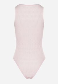 Born2be - Różowe Body Ozdobione Kokardkami Ovilene. Okazja: na co dzień. Typ kołnierza: kokarda. Kolor: różowy. Materiał: jeans. Wzór: aplikacja. Styl: klasyczny, casual #2