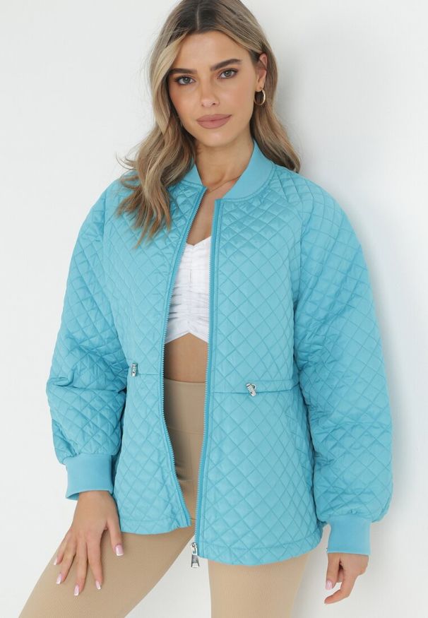 Born2be - Niebieska Kurtka Pikowana Bomberka Ellieanna. Kolor: niebieski. Styl: elegancki