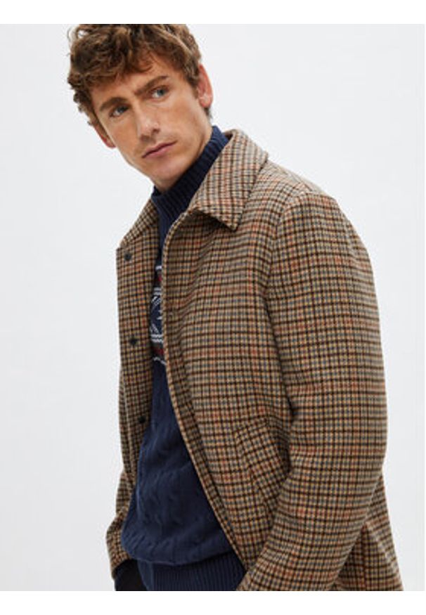 Selected Homme Golf 16081554 Granatowy Regular Fit. Typ kołnierza: golf. Kolor: niebieski. Materiał: bawełna