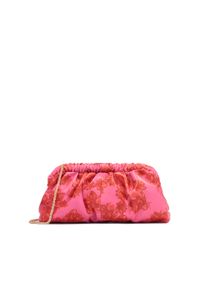 Kazar - Różowa torebka pouch bag w kwiaty. Kolor: różowy. Wzór: kwiaty. Materiał: skórzane. Rodzaj torebki: do ręki #1