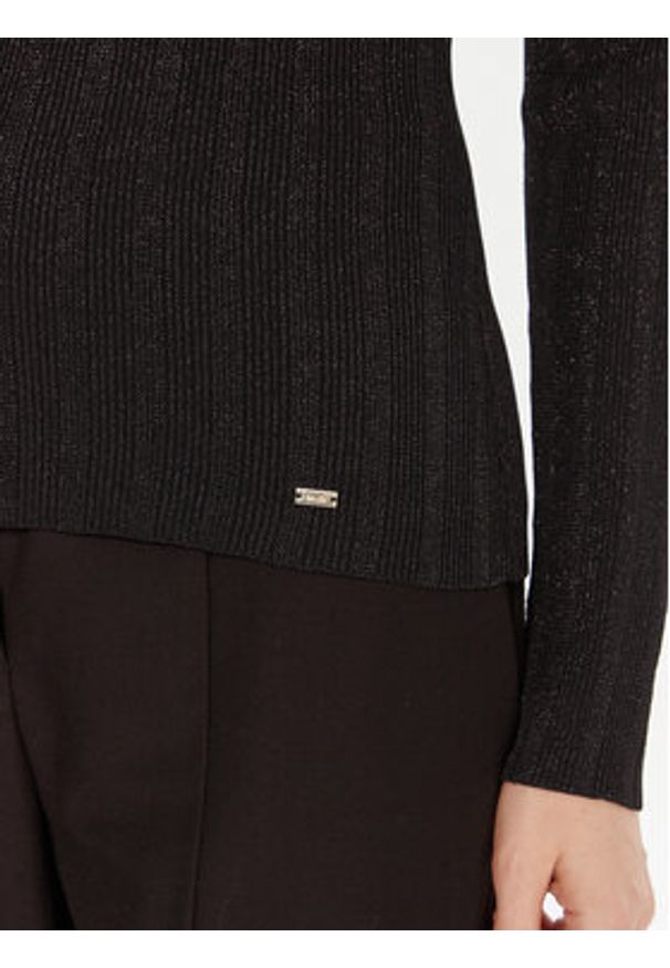 Gaudi Sweter 521FD53034 Czarny Slim Fit. Kolor: czarny. Materiał: syntetyk