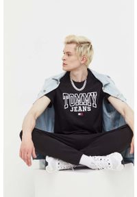 Tommy Jeans spodnie bawełniane kolor czarny gładkie. Kolor: czarny. Materiał: bawełna. Wzór: gładki #2