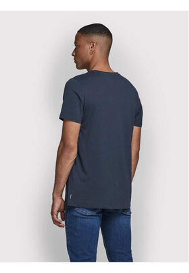 Jack & Jones - Jack&Jones T-Shirt Orrganic Basic 12156101 Granatowy Slim Fit. Kolor: niebieski. Materiał: bawełna