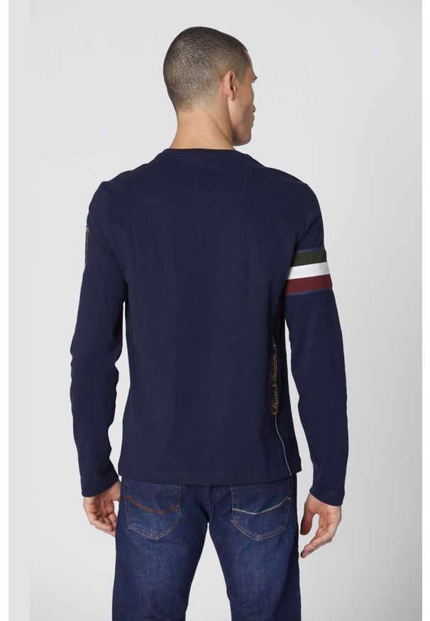 Aeronautica Militare - AERONAUTICA MILITARE Granatowy longsleeve męski Crew neck. Kolor: niebieski. Długość rękawa: długi rękaw