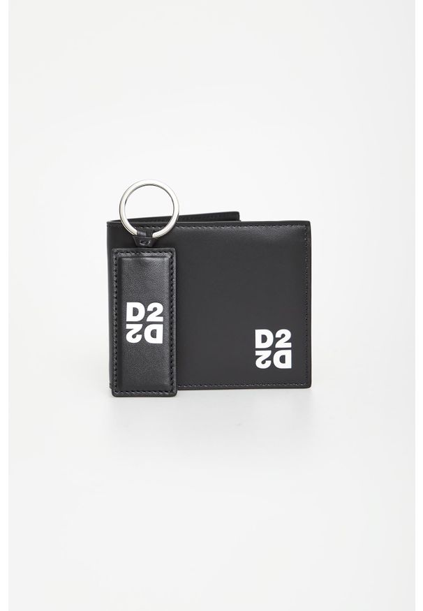 Zestaw portfel + brelok męskie skórzane DSQUARED2. Materiał: skóra