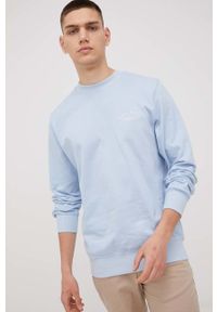 Jack & Jones bluza bawełniana męska kolor niebieski z aplikacją. Kolor: niebieski. Materiał: bawełna. Wzór: aplikacja