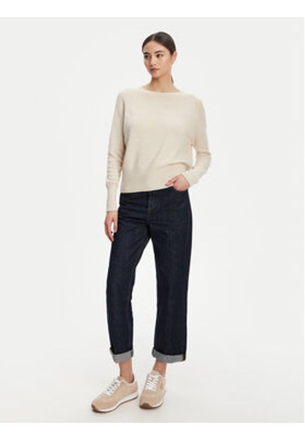 Marella Sweter Spider 2523366354 Beżowy Oversize. Kolor: beżowy. Materiał: syntetyk