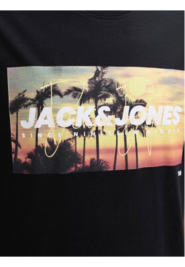 Jack & Jones T-Shirt Indiana Tee 12288112 Czarny Regular Fit. Kolor: czarny. Materiał: bawełna