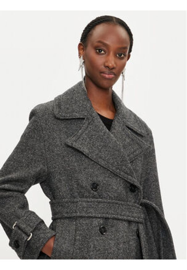 Pinko - PINKO Płaszcz wełniany Calice 104041 A23R I75 Szary Regular Fit. Kolor: szary. Materiał: wełna