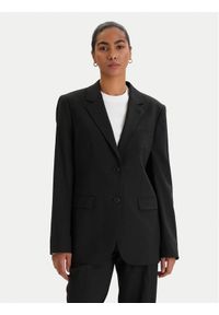 Karl Lagerfeld - KARL LAGERFELD Marynarka B1W14012 Czarny Relaxed Fit. Typ kołnierza: dekolt w karo. Kolor: czarny. Materiał: wełna #1