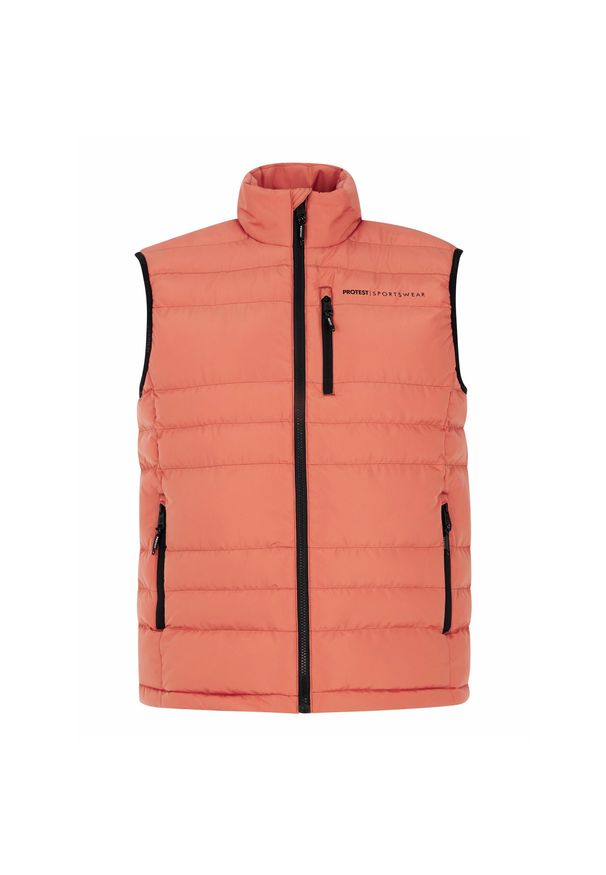 Kurtka puchowa bez rękawów Protest Bramptoon. Kolor: pomarańczowy. Materiał: puch. Długość rękawa: bez rękawów. Sport: turystyka piesza