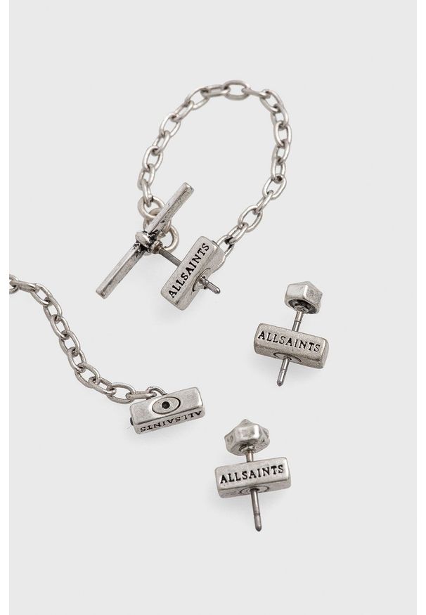 AllSaints - Kolczyki (2-pack). Kolor: srebrny