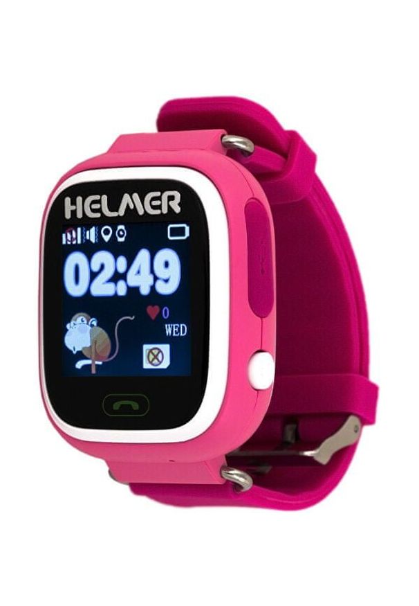 Helmer Elegancki zegarek dotykowy z lokalizatorem GPS LK 703 różowy. Rodzaj zegarka: cyfrowe. Kolor: różowy. Styl: elegancki