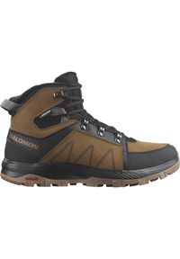 salomon - Buty męskie Salomon Outchill Ts Cswp. Kolor: zielony, czarny, brązowy, wielokolorowy. Materiał: skóra. Szerokość cholewki: normalna