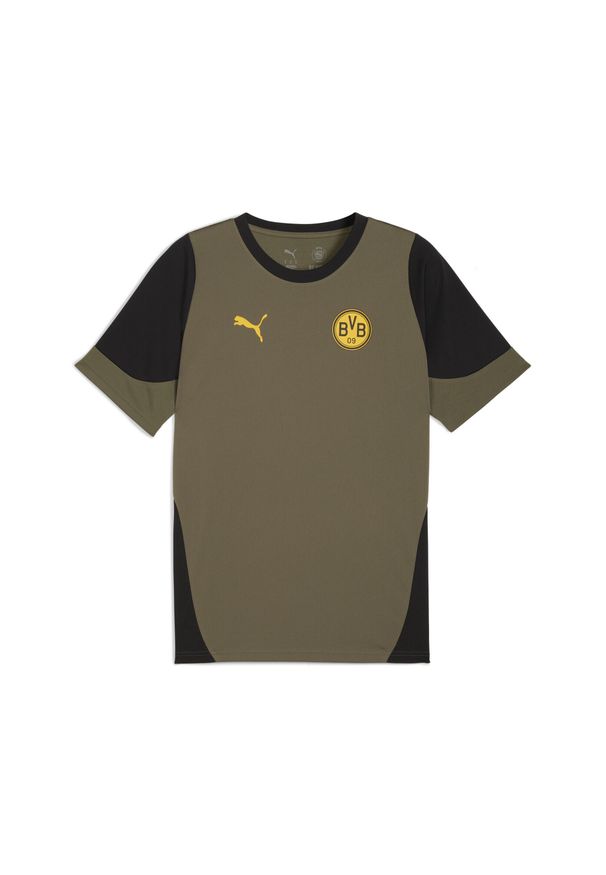 Puma - Męska koszulka treningowa Borussia Dortmund PUMA Loden Green Black. Kolor: czarny, zielony, wielokolorowy. Sport: piłka nożna