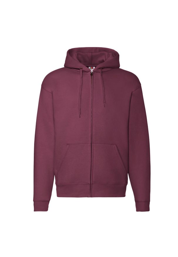FRUIT OF THE LOOM - Bluza Męska Premium Z Pełnym Zamkiem Błyskawicznym. Kolor: czerwony, wielokolorowy, brązowy