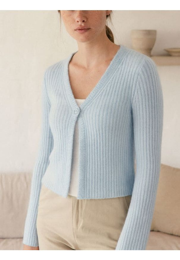 Sinsay - Sweter zapinany na guzik - niebieski. Kolor: niebieski