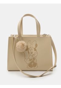 Sinsay - Torebka z imitacji skóry Minnie Mouse - beżowy. Kolor: beżowy. Wzór: motyw z bajki. Materiał: skórzane