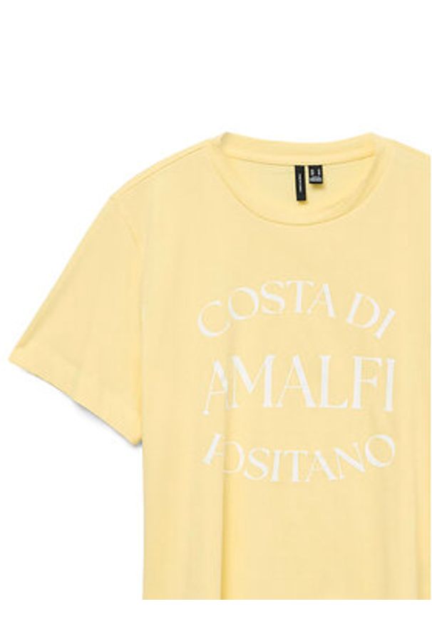 Vero Moda T-Shirt Sonna 10327143 Żółty Regular Fit. Kolor: żółty. Materiał: bawełna