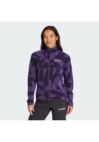 Adidas - Bluza Terrex Multi Printed Full-Zip Fleece. Kolor: wielokolorowy, czarny, fioletowy. Materiał: polar, materiał