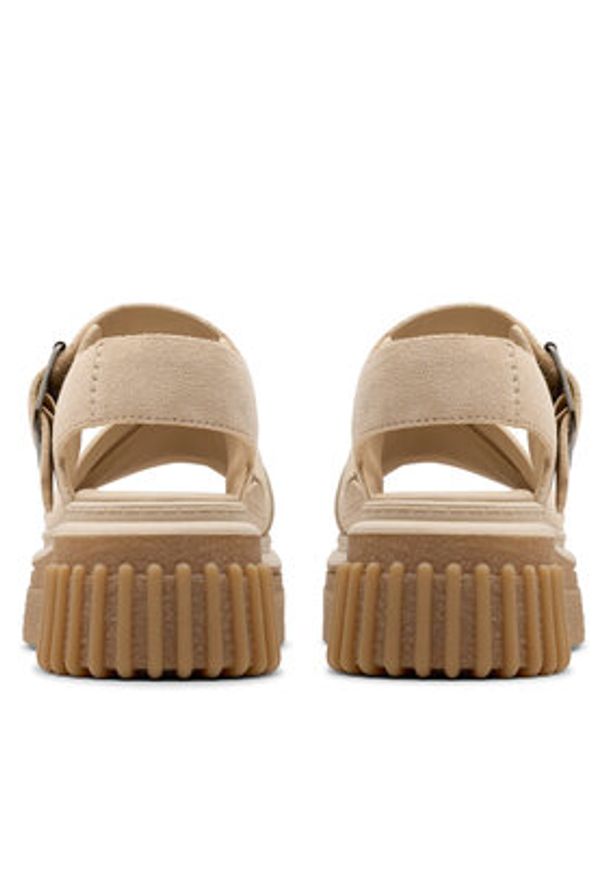 Clarks Sandały Evamar Wish 26181202 Beżowy. Kolor: beżowy. Materiał: skóra, zamsz