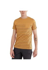 FUNDANGO - T-shirt męski Fundango Jaggy Pocket z krótkim rękawem. Kolor: żółty. Długość rękawa: krótki rękaw. Długość: krótkie